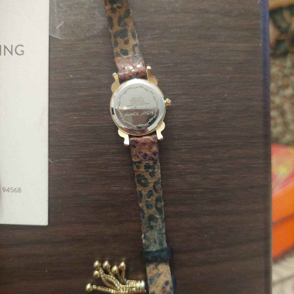 Vintage Betsey Johnson Leather Leopard Print Tassel Watch Great Condition - Picture 2 of 6